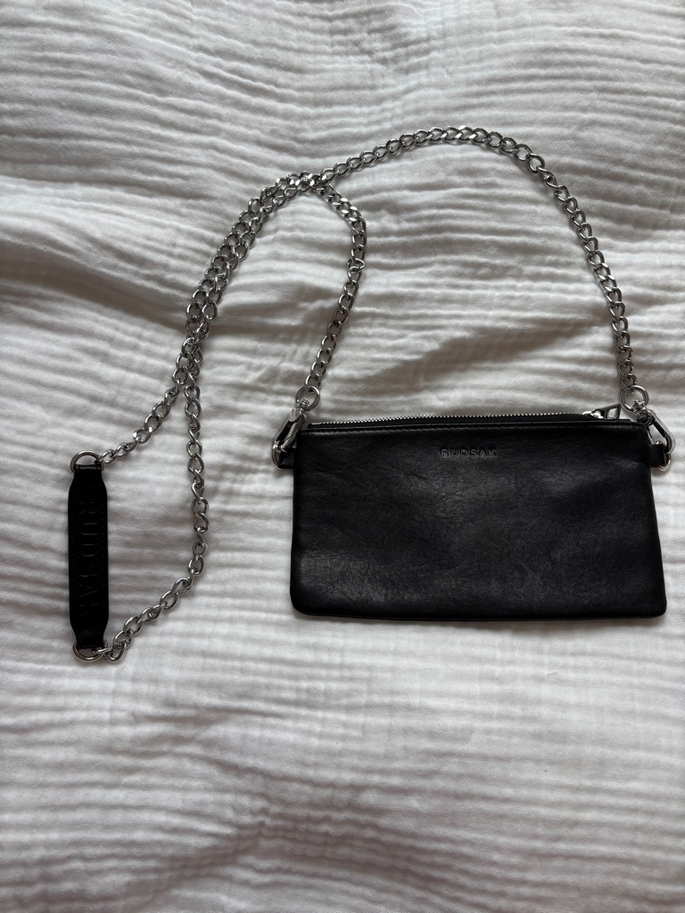 Rudsak Black Leather Crossbody With Silver Chain Strap